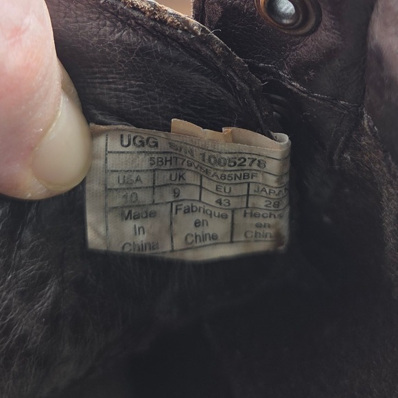 UGG Merrick Boots Mens 10 Brown Waterproof Leather Mid SCUFFED - Picture 11 of 11